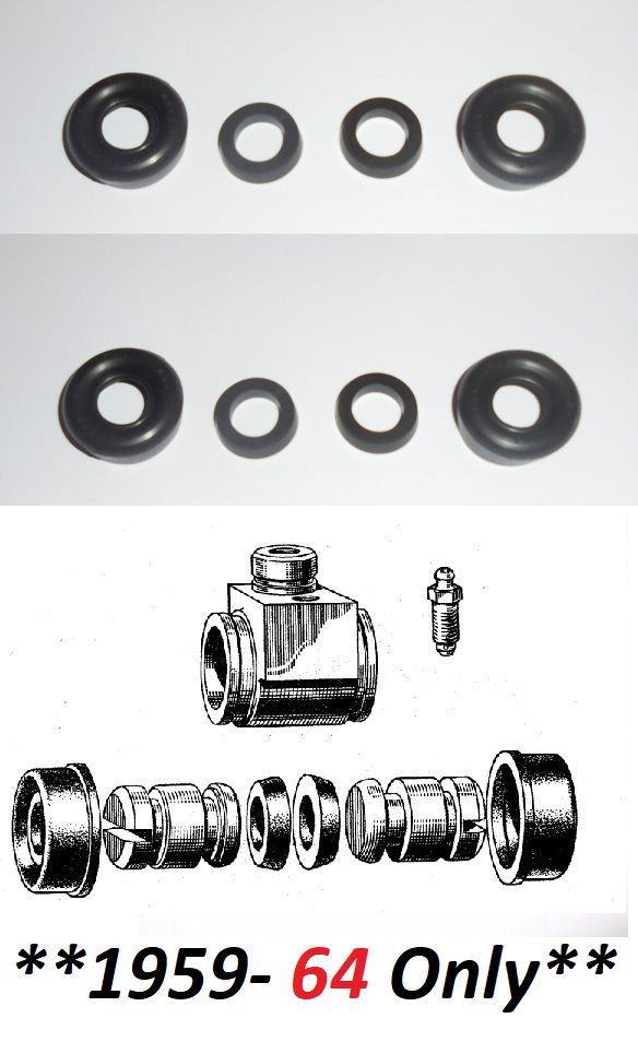 FRONT BRAKE WHEEL CYLINDERS REPAIR SEALS KITS x2 (Austin Mini Mk1) (1959- 64 Only)